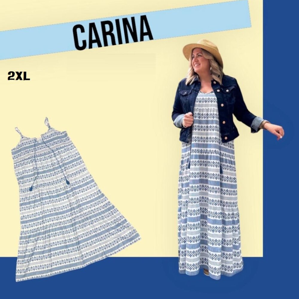 LuLaRoe Resort Carina Tiered Maxi Dress NWT 2xl